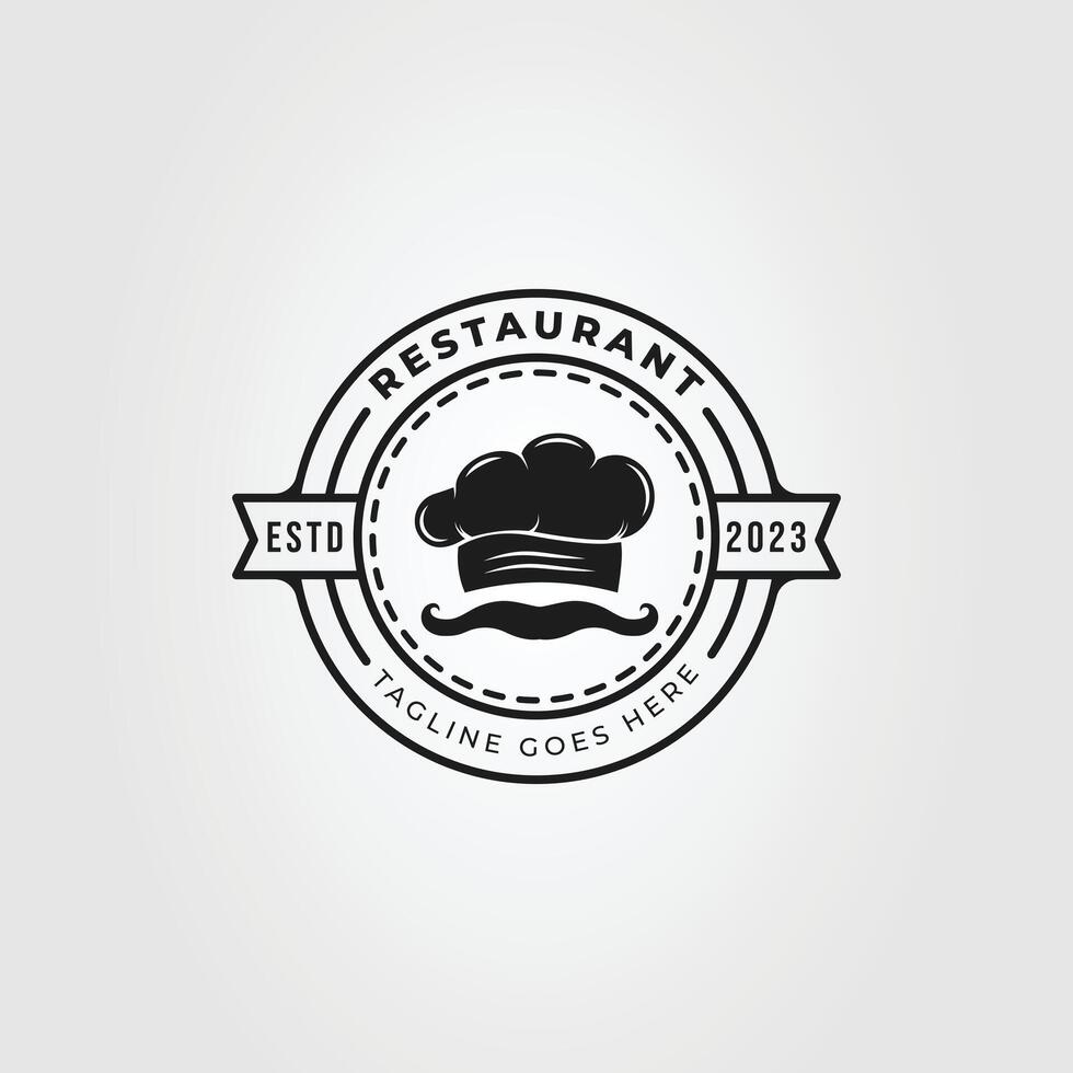 chef hat or kitchener cap logo illustration design vector