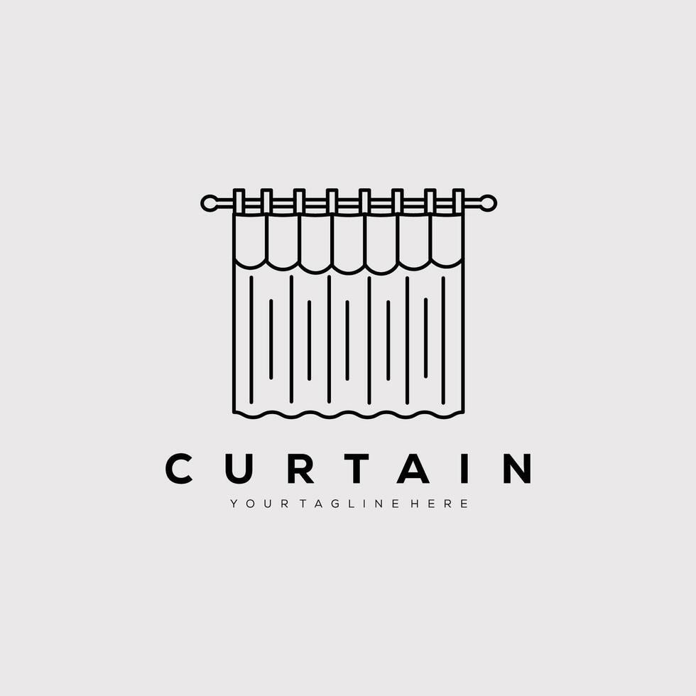 Curtain logo illustration design vector