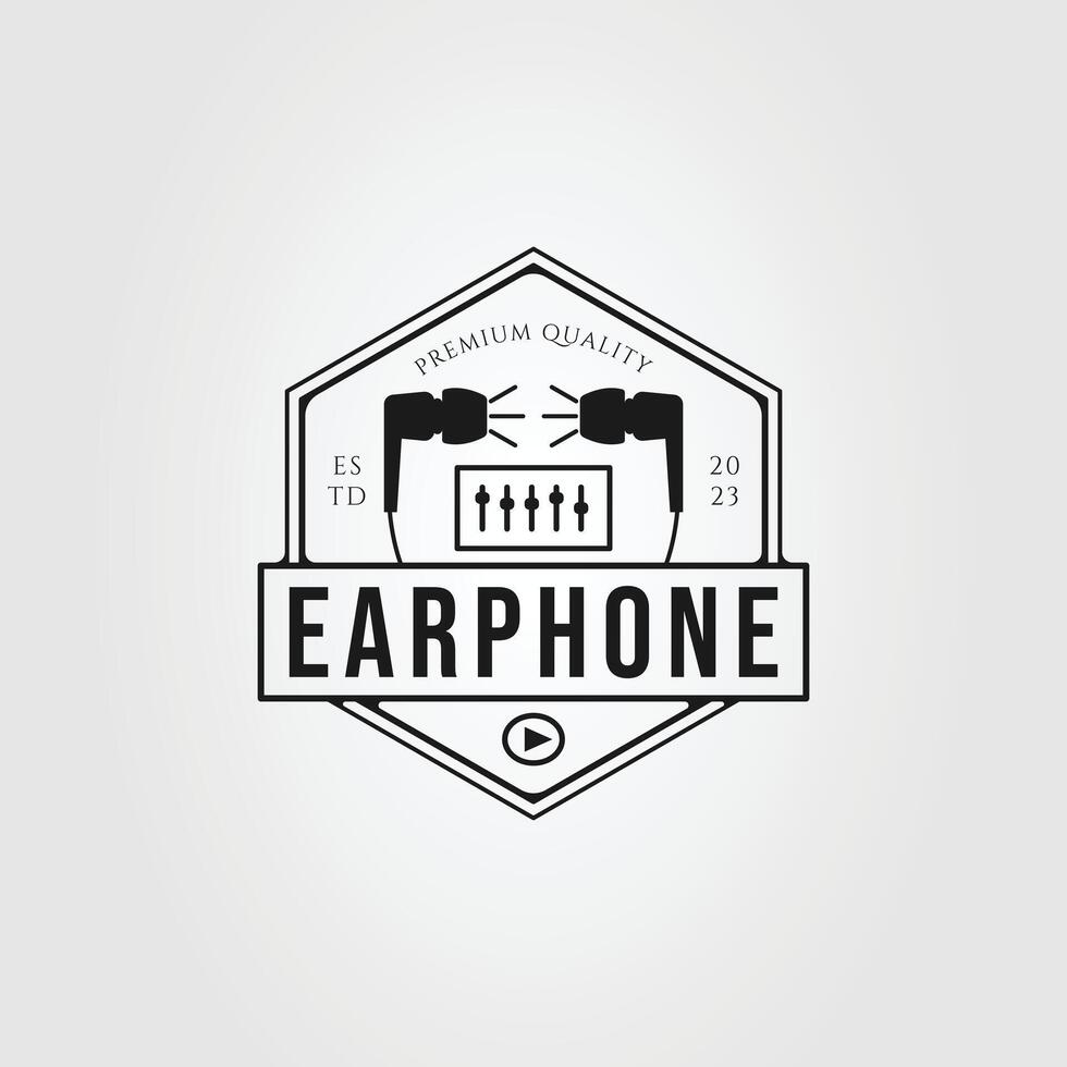 earphone, headphone or headset for phone logo illustration design vector