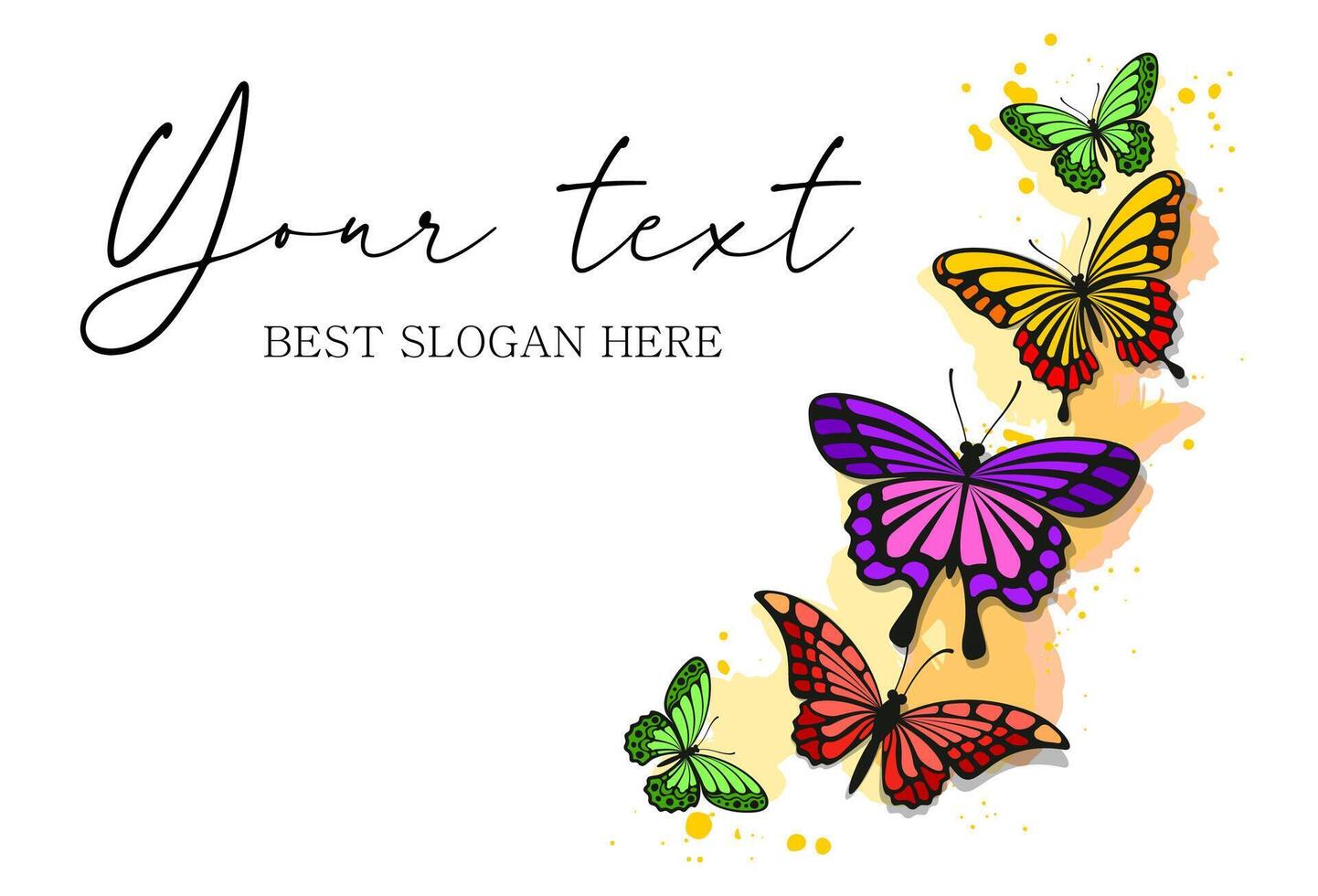Butterfly Banner Background with Text. Elegant Nature Template vector