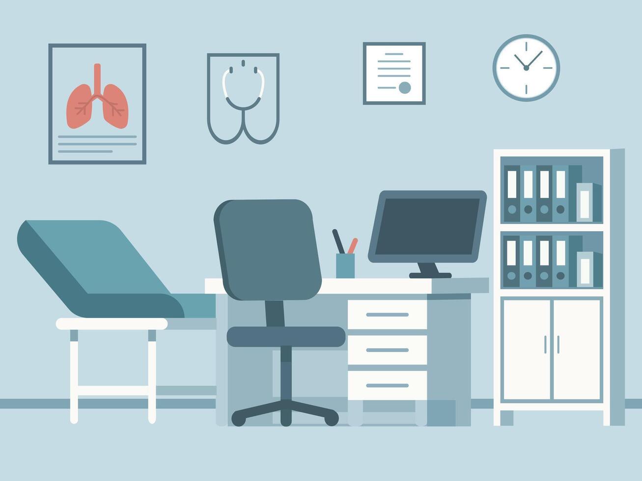 Modern Doctor's Chamber room vector
