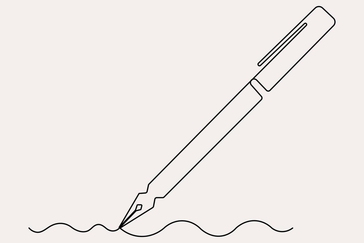 Artistic continuous pen single stroke drawing vector
