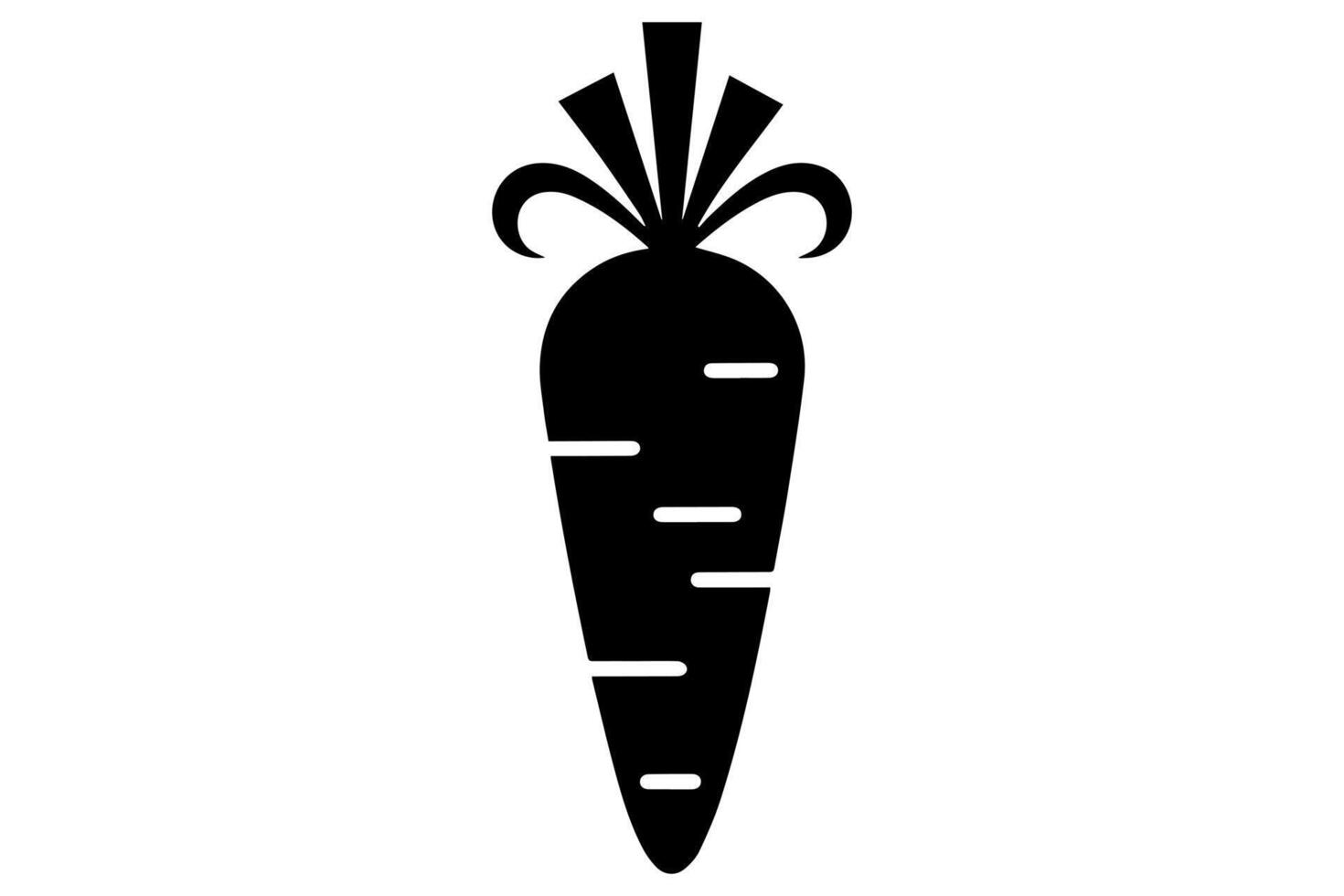 Carrot drawing icon black on white vector
