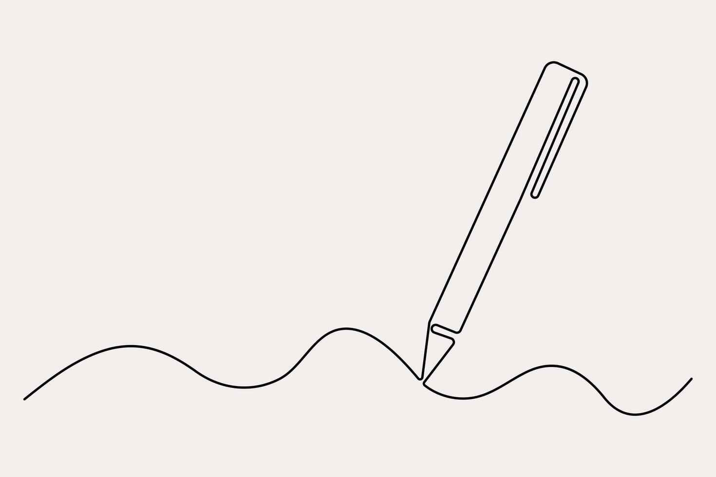 Fine art continuous pen one line sketch vector