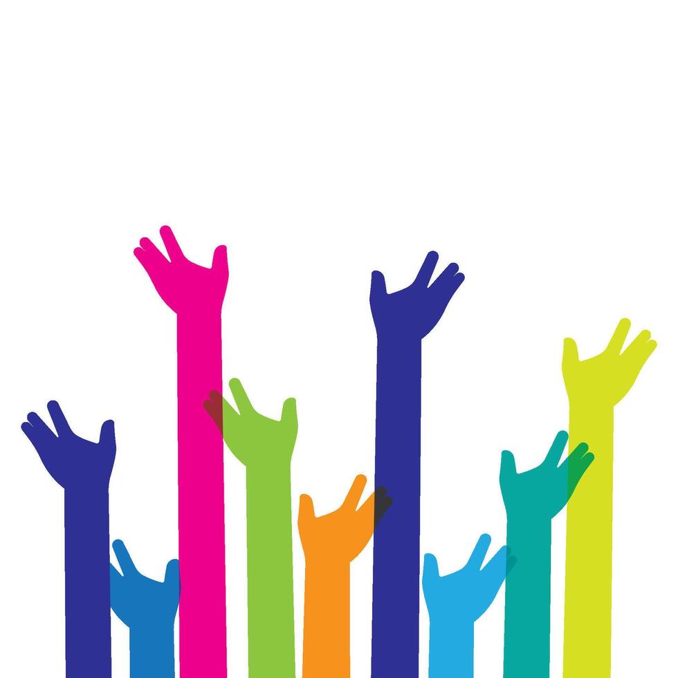 Hands up background illustration vector