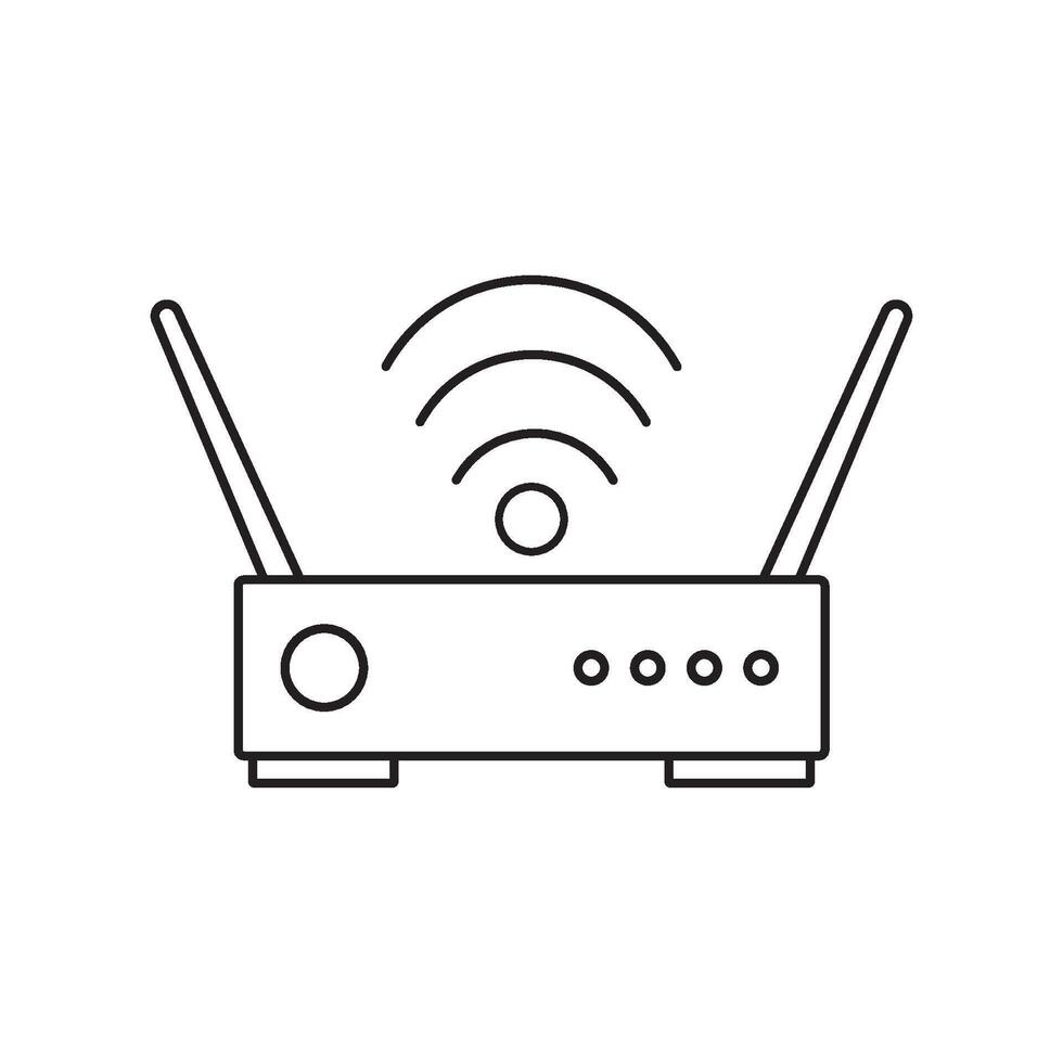 Router icon illustration flat design template vector