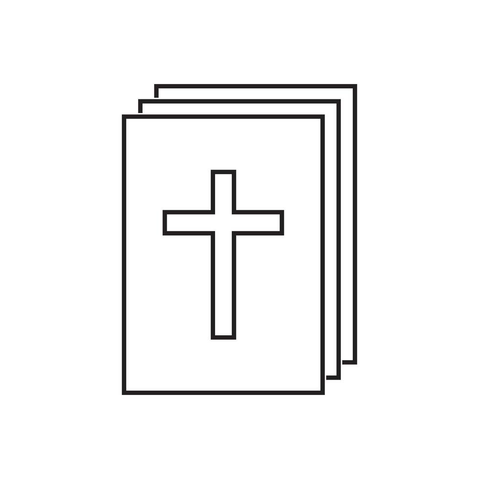 Bible book with church symbol vector