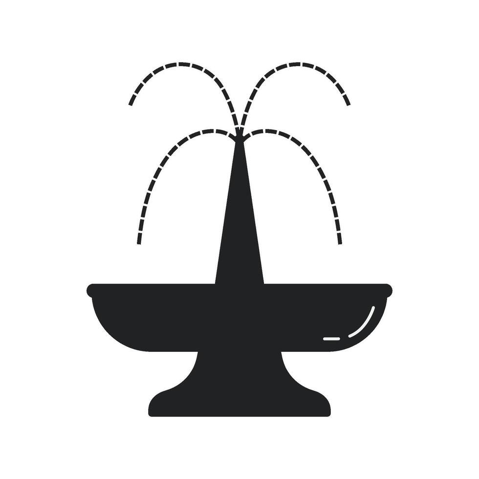 City fountain line icon vector