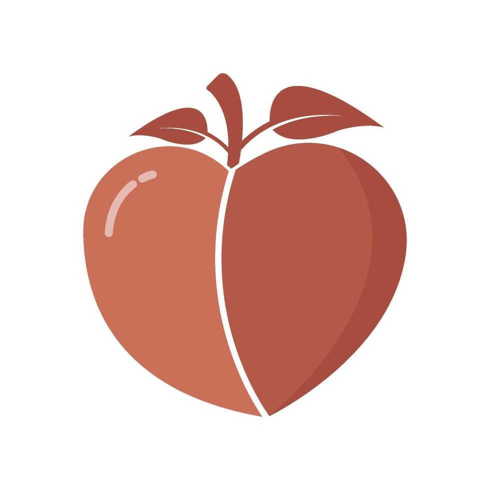Peach fruit illustration logo vector
