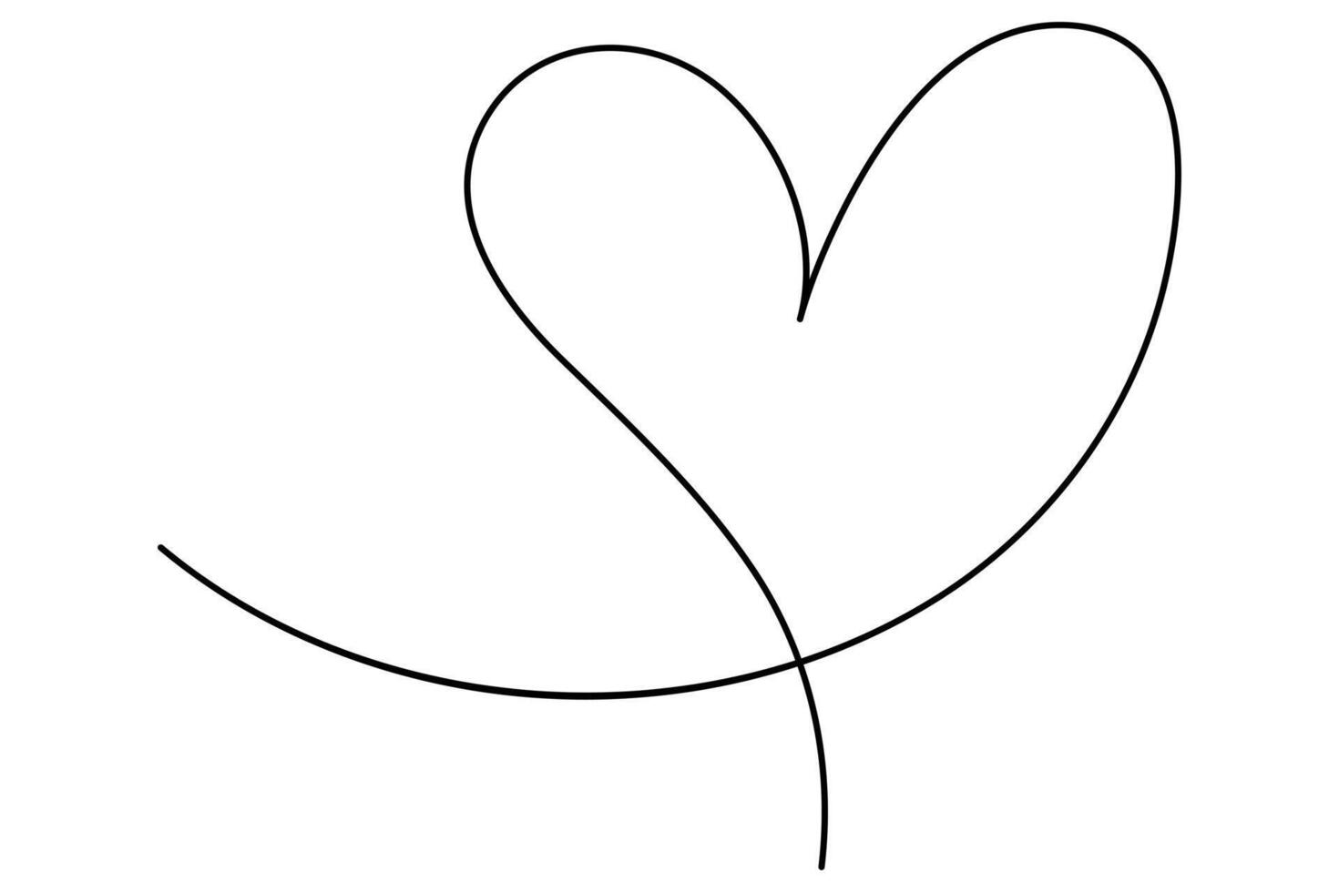 Outline heart icon in one line style vector