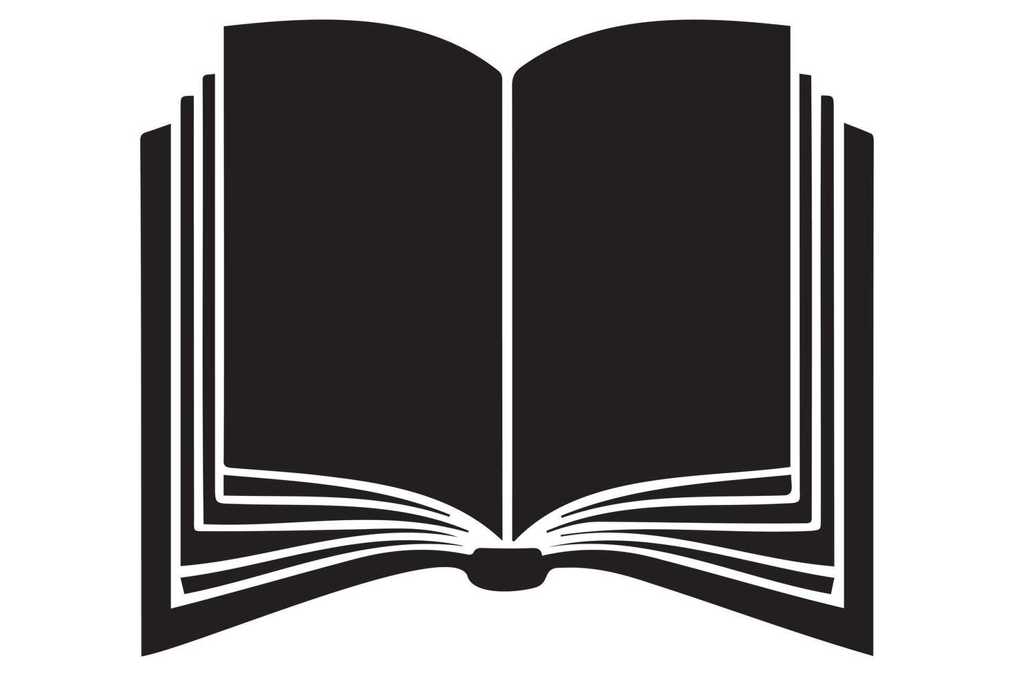 Minimal book icon in black silhouette vector