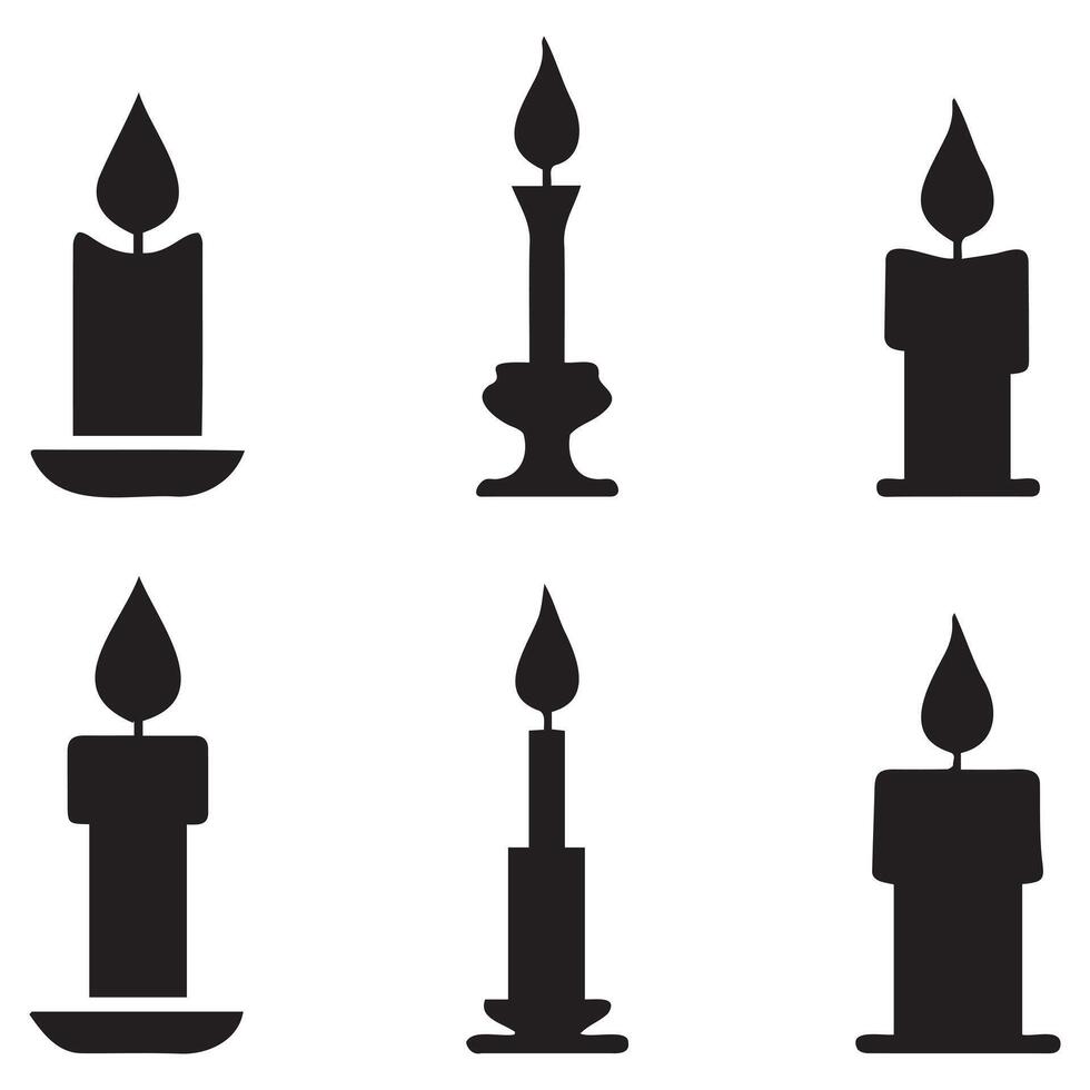 Candle silhouette icon on white background vector