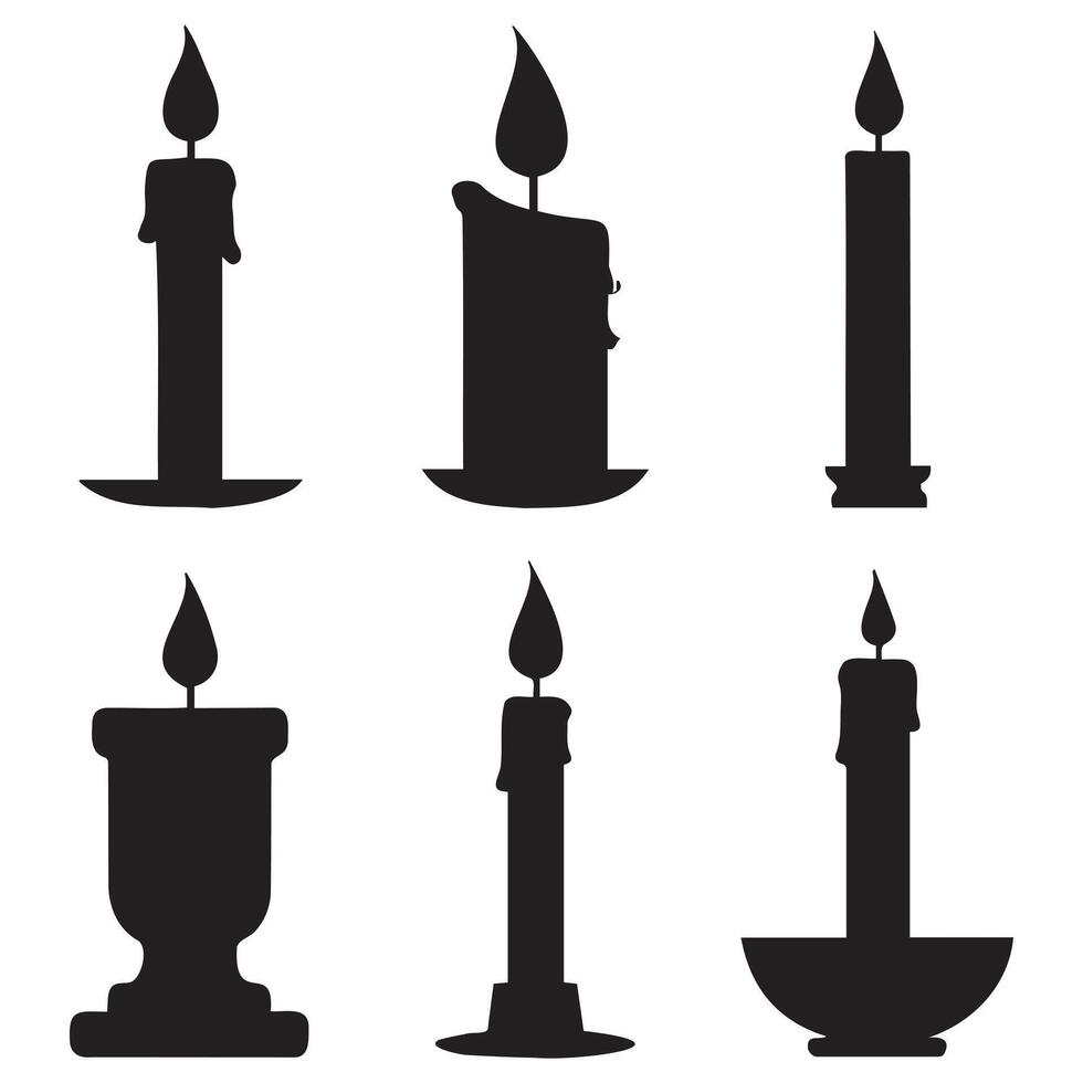 Candle icon minimalist outline style vector