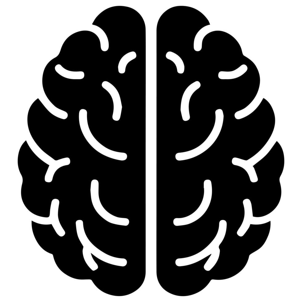 Flat design brain shape on white background vector