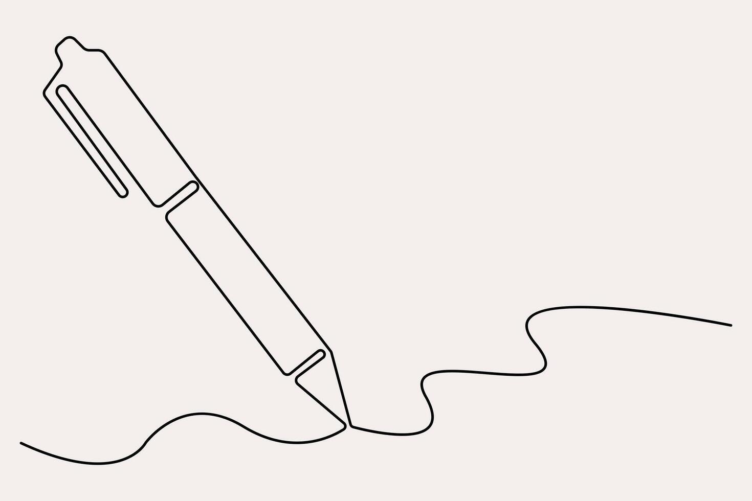 Stylized continuous pen one line concept vector