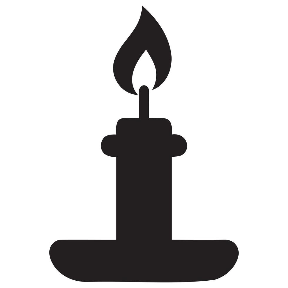 Outline candle icon on white background vector