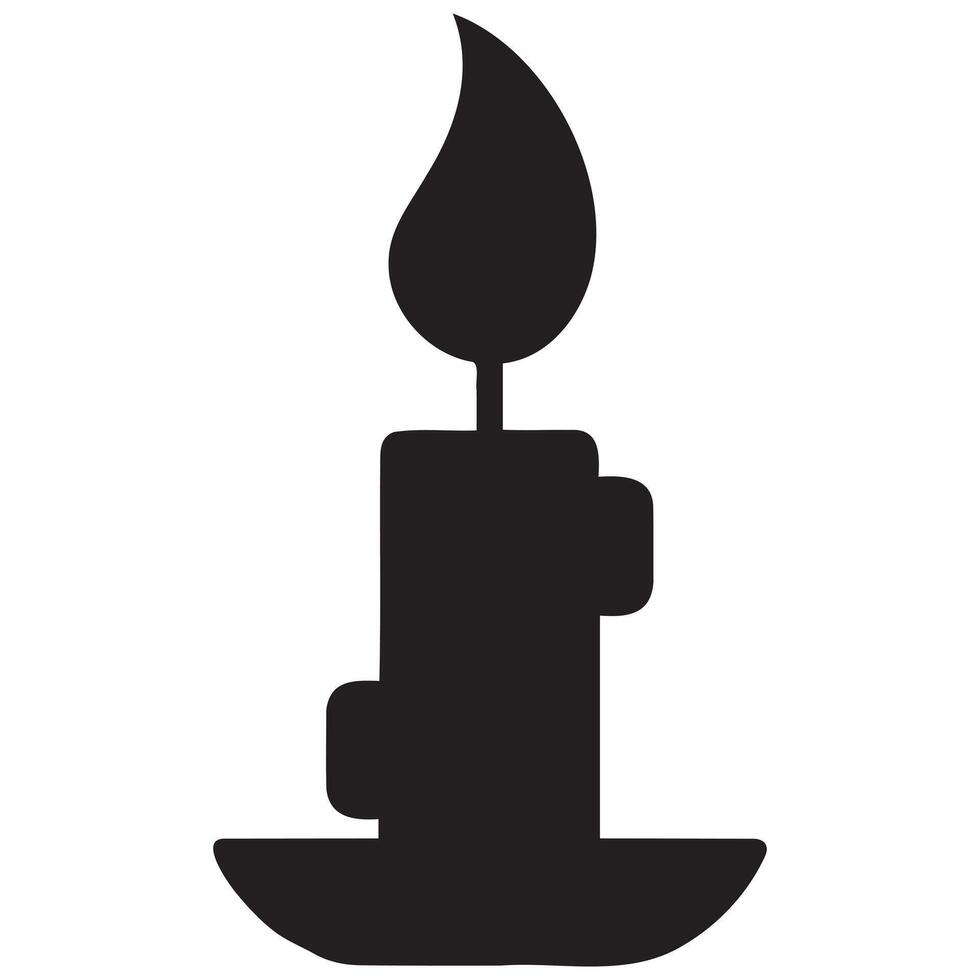 Clean flame and candle outline design vector