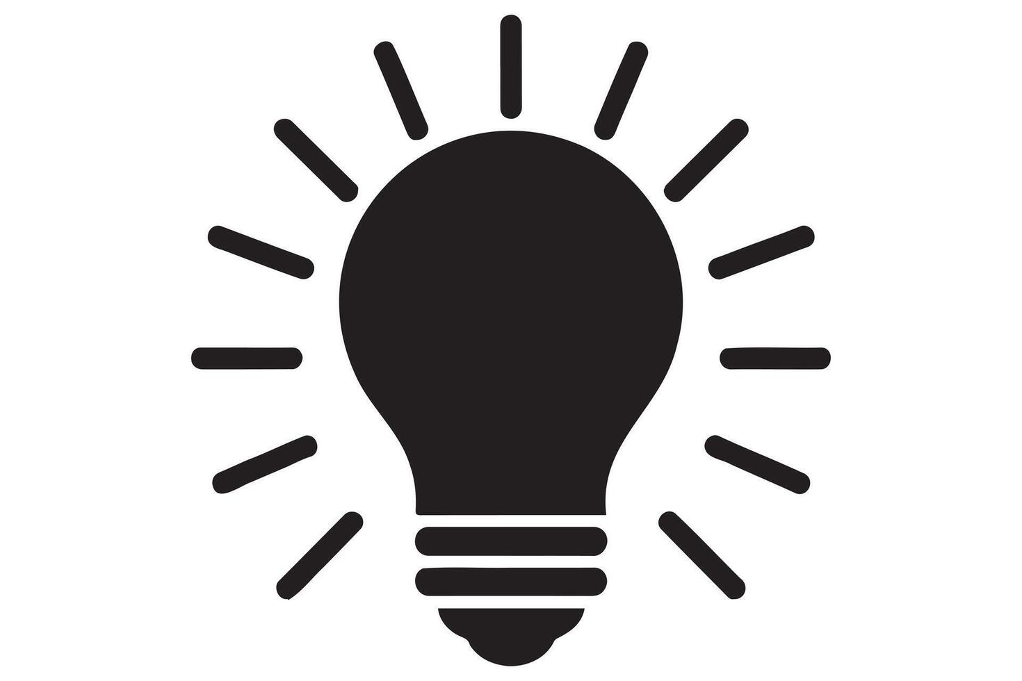 Bold light bulb icon minimal style vector