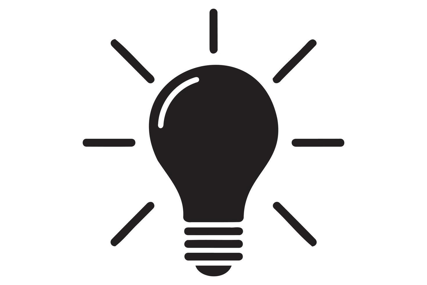 Light bulb silhouette symbol flat shape vector