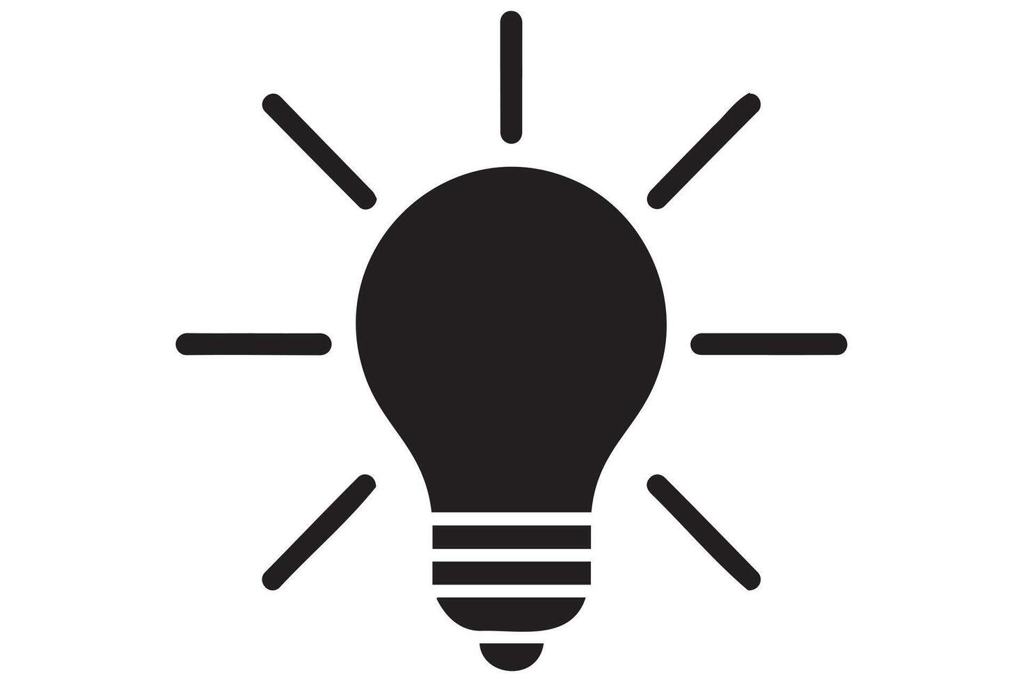 Minimalist light bulb icon on white vector