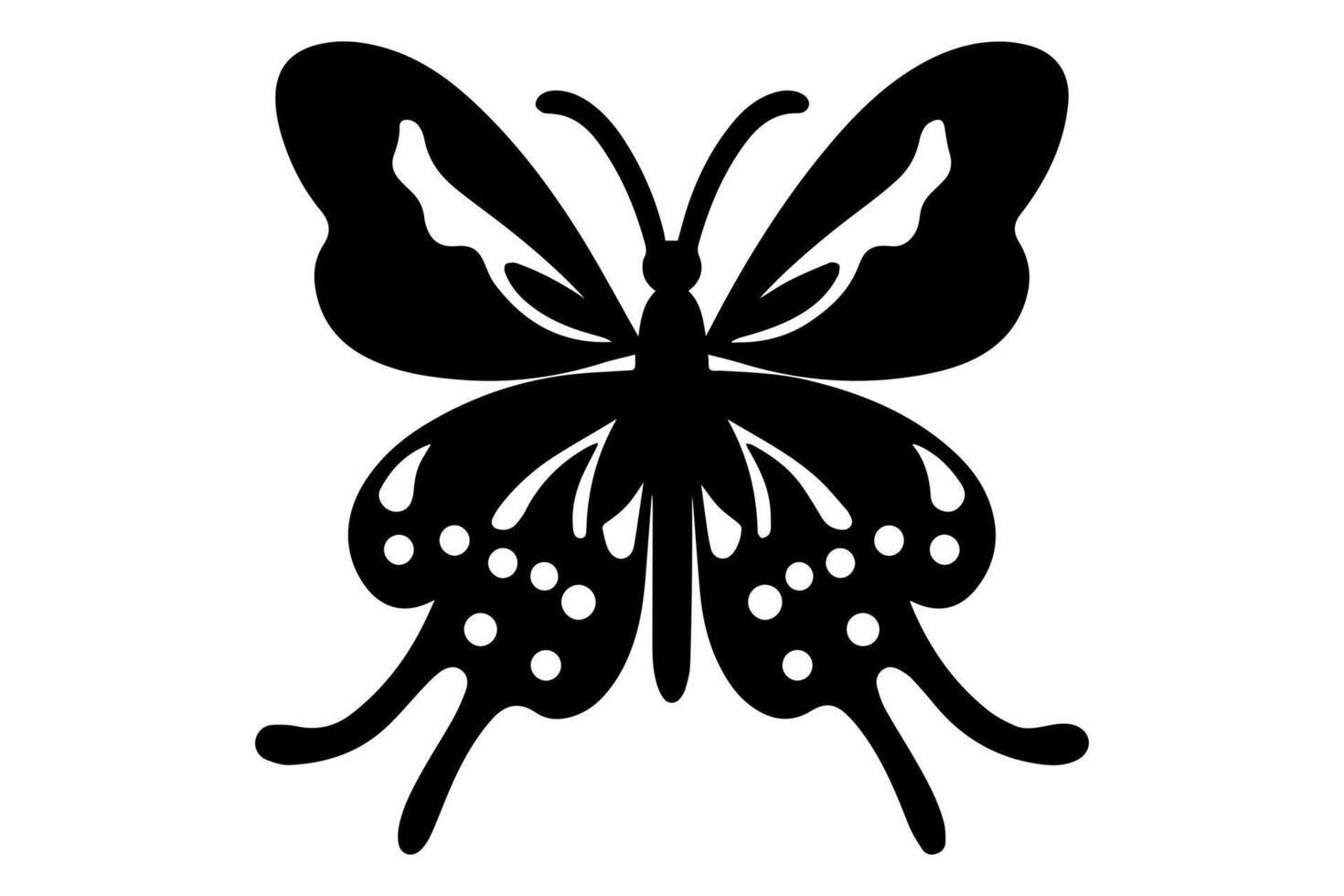 Elegant butterfly icon minimalist line style vector