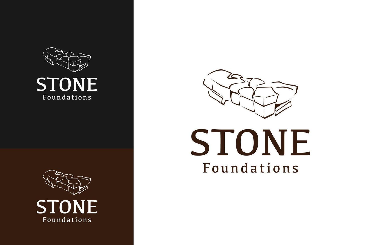 Stone foundations logo design template illustration vector