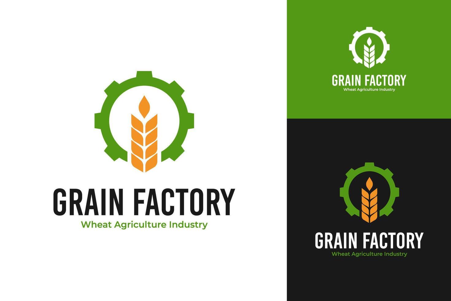 Grain factory logo design template illustration vector
