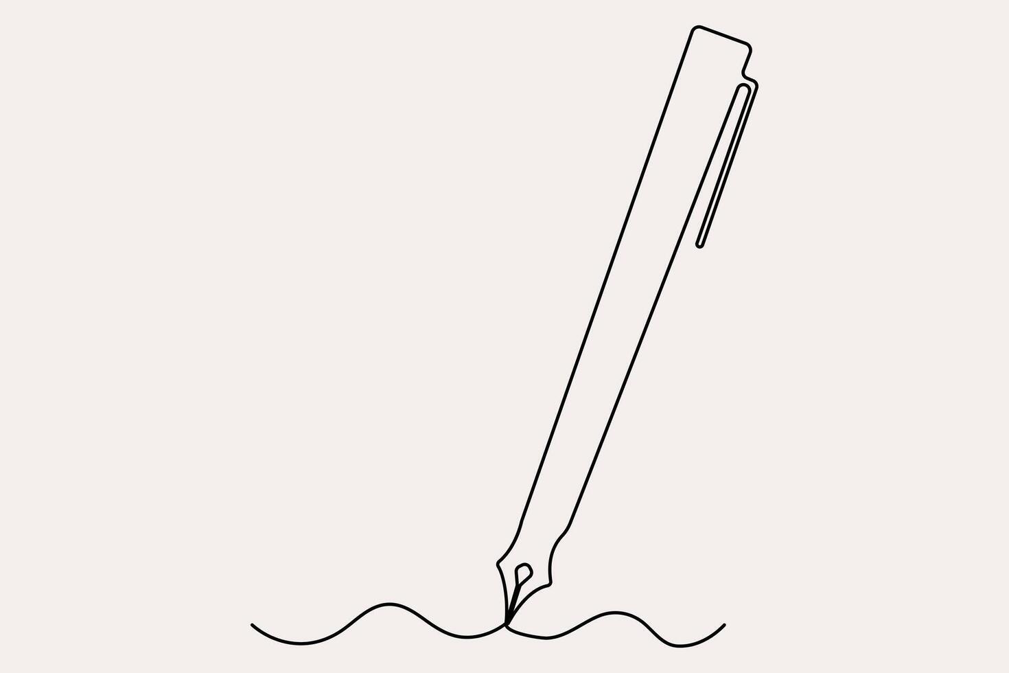 Simple yet elegant pen one line sketch vector