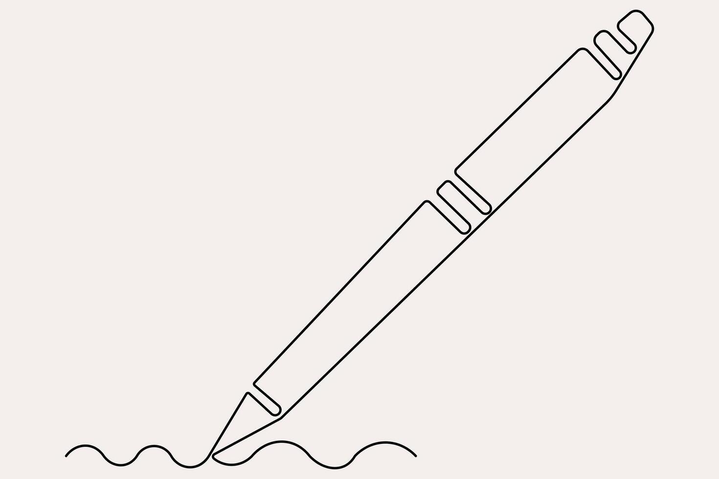 Black ink continuous pen one line drawing vector