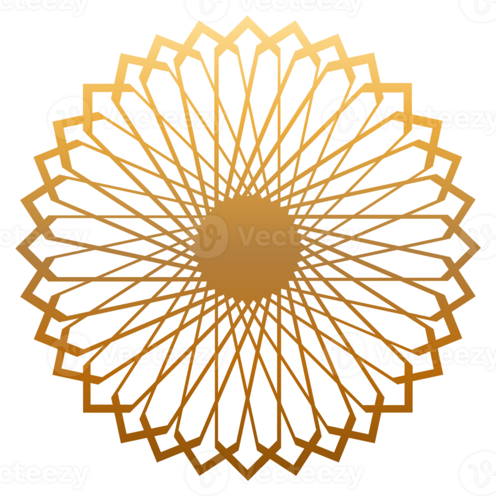 geometric gold mandala design png