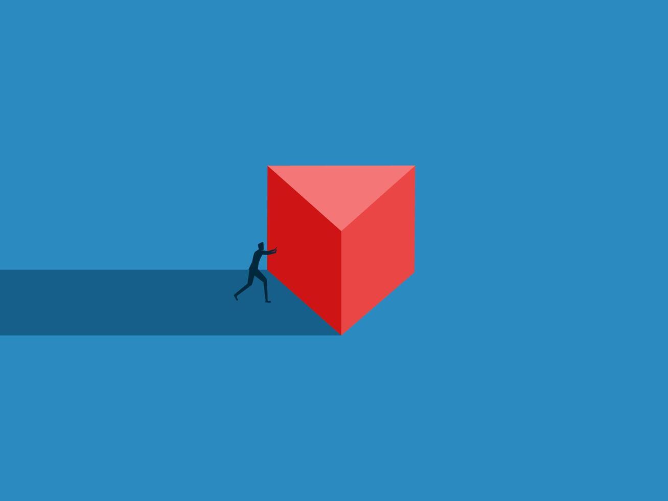 Competitive disadvantage, Businessmen push heavy objects vector