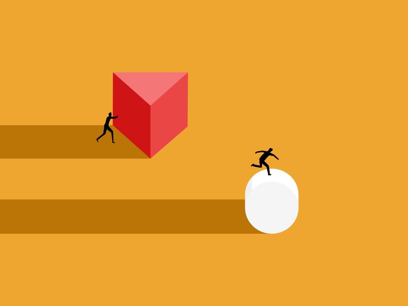 Businessmen have an advantage in business competition vector