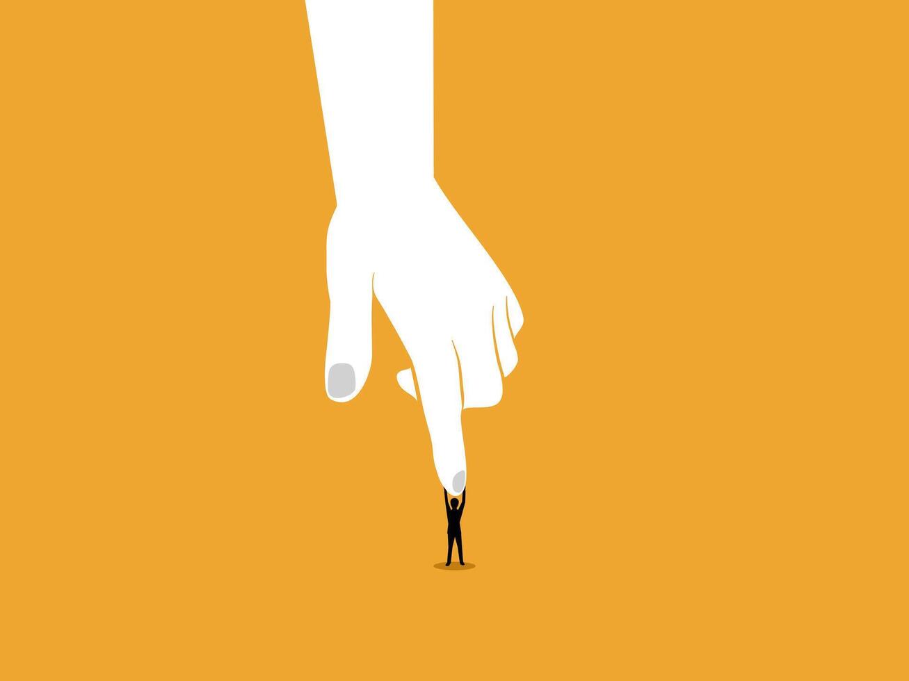 Fighting with big business, Businessman is pressured by his boss vector