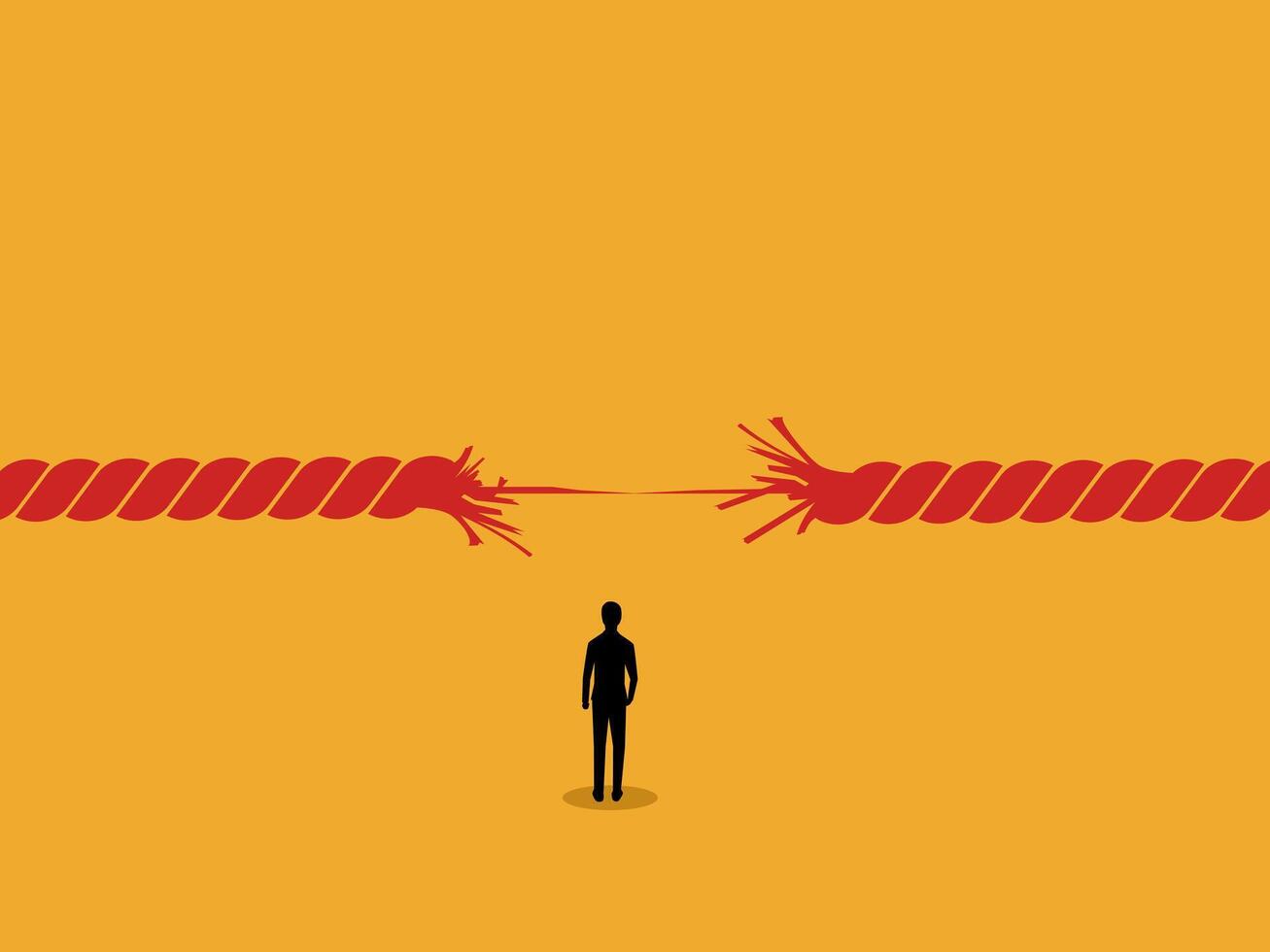 Final Crisis, Businessman Watching the Last Rope Break vector