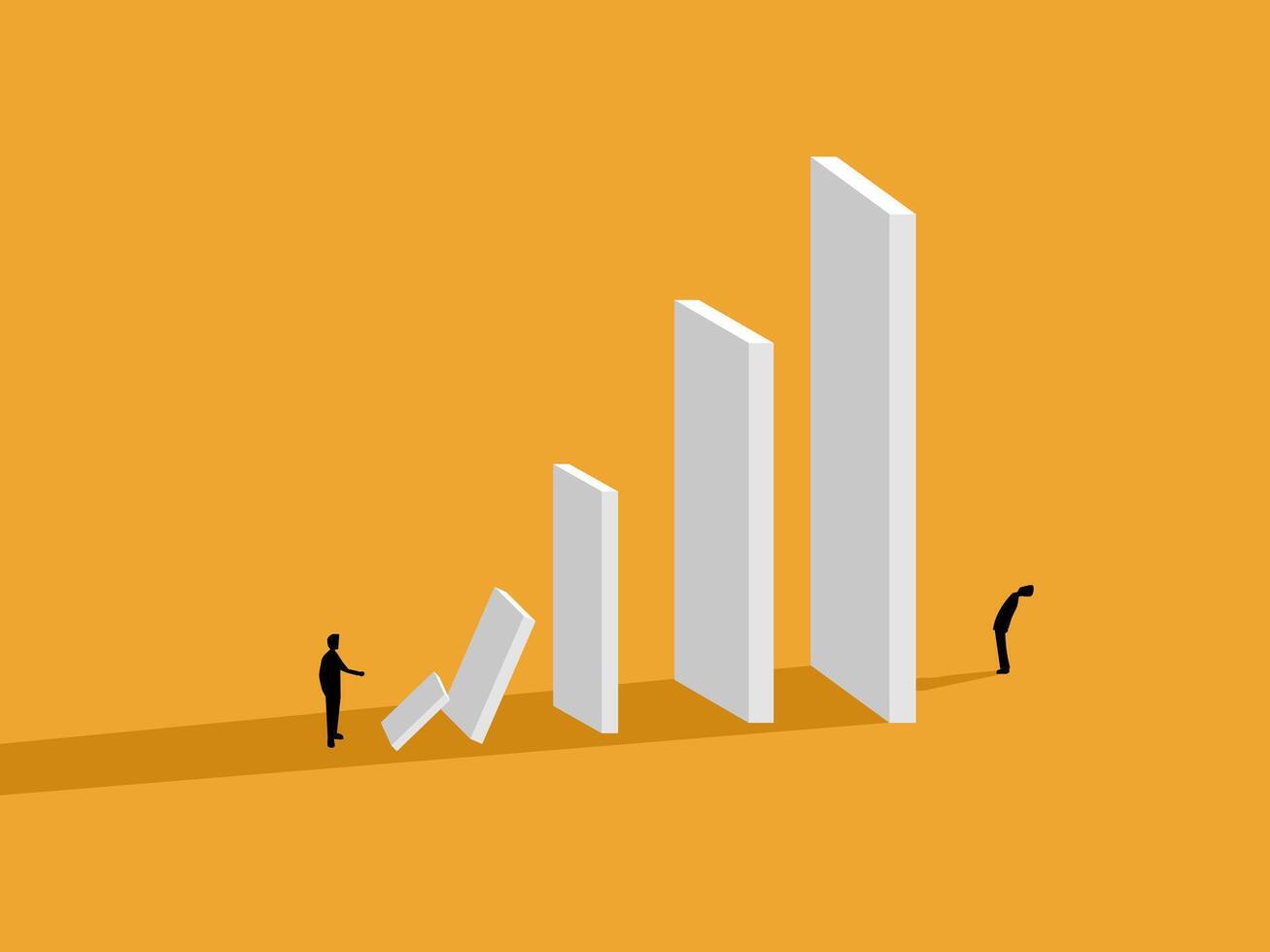 Makes business fail, Businessman eliminates competitors vector
