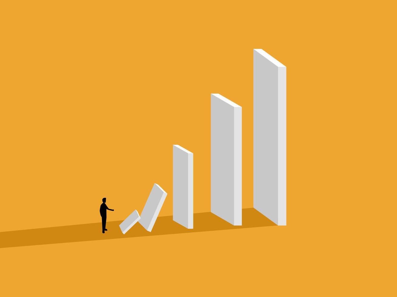 Domino Effect, Blockchain Business Transformation vector