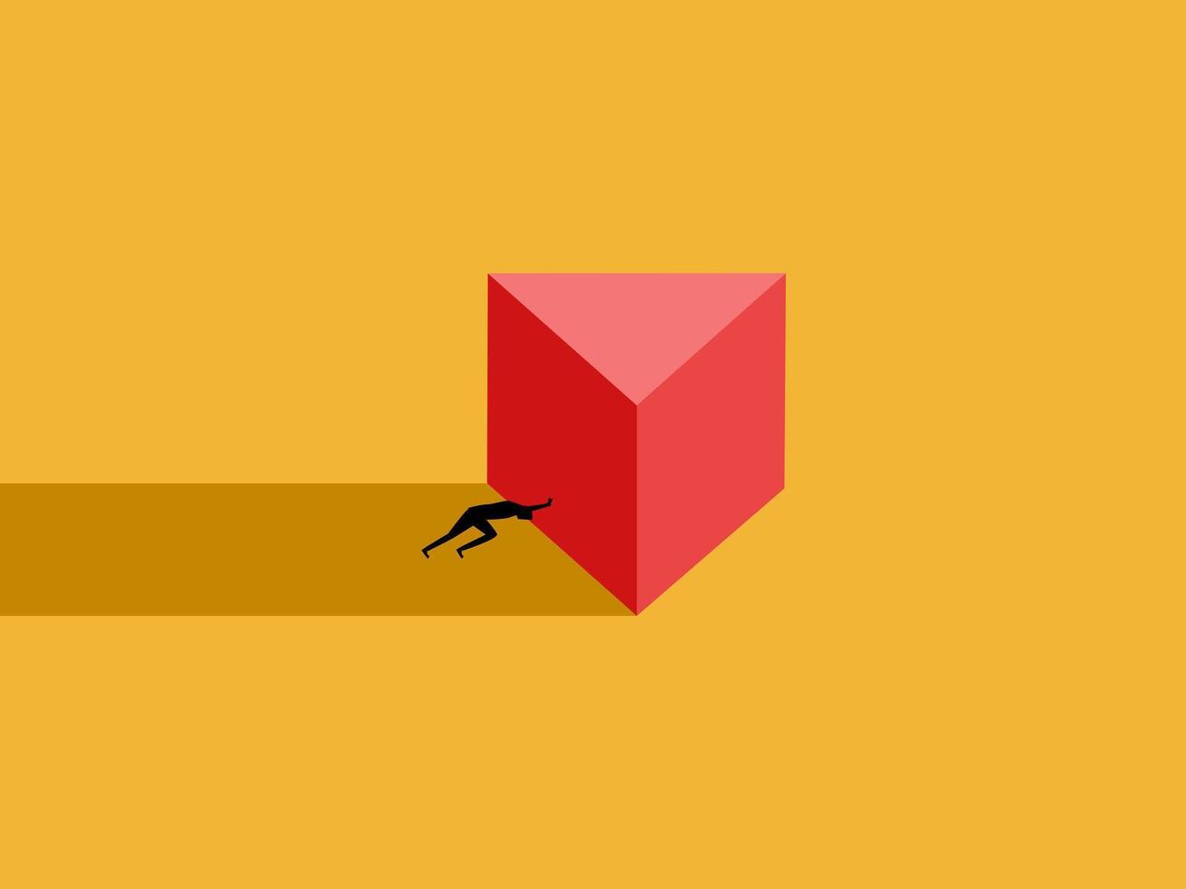 Businessmen try to push difficult objects, difficult strategies vector