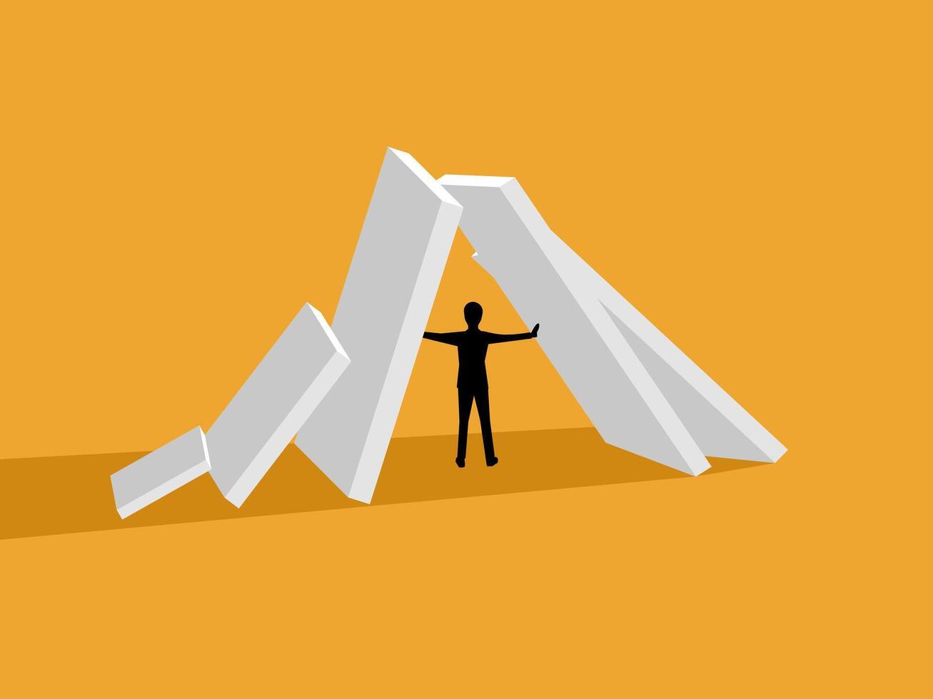 Effective Risk Management, Prevents Domino Effect vector