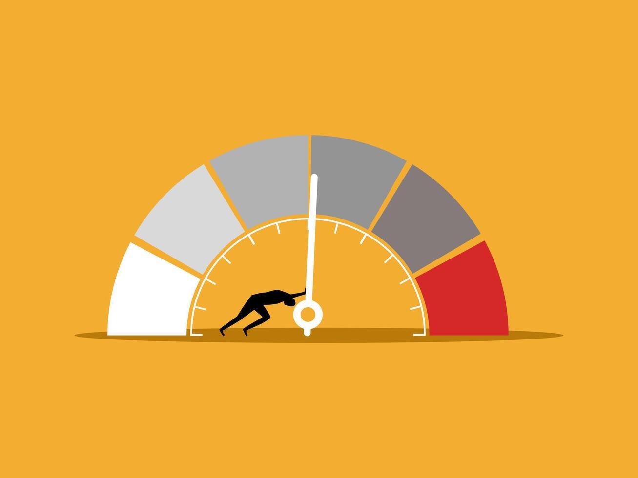 Push Skill Level, Businessman Push Performance Measure vector