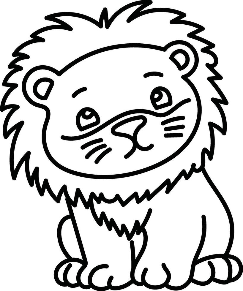 Lion Clipart Outline for Printable Coloring Sheets. vector