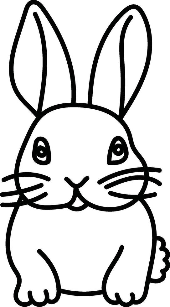 Baby Rabbit Line Art for Coloring Fun vector