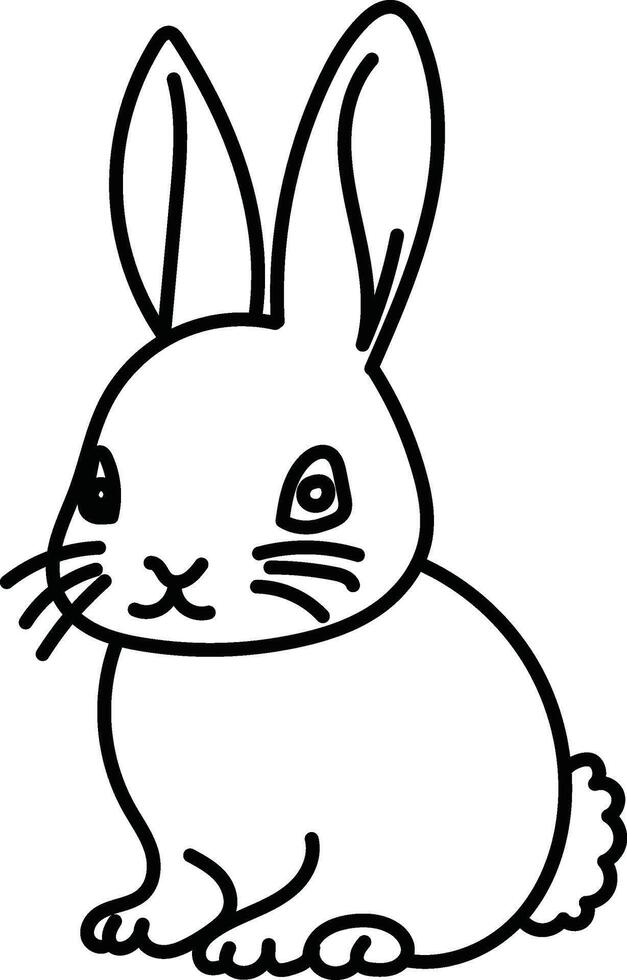 Cartoon Rabbit Outline for Kids Activity vector