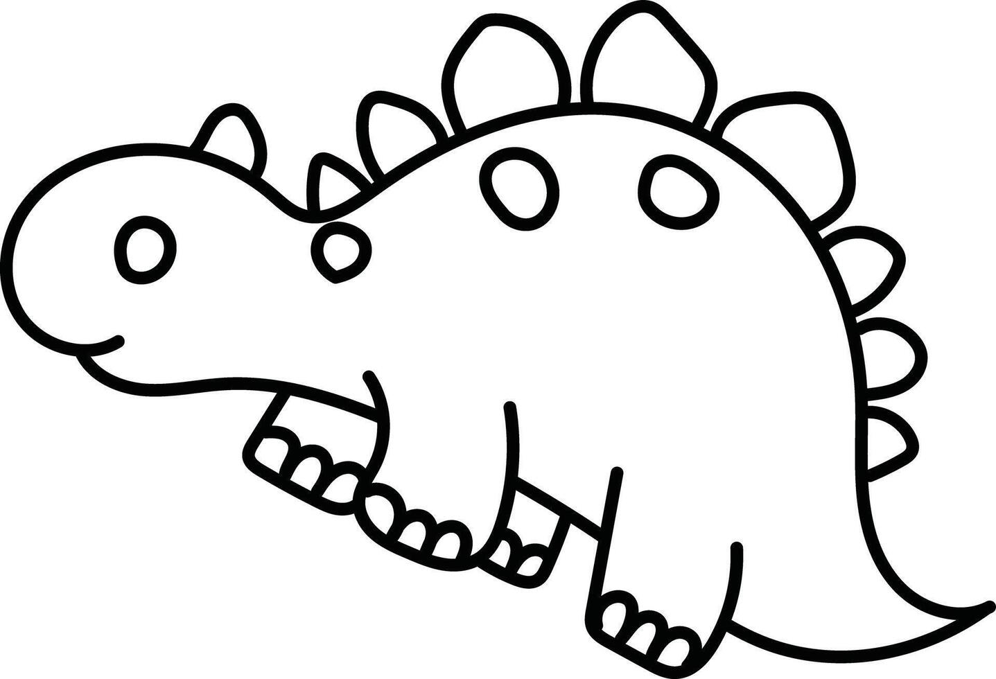 Educational Dinosaur Outline Page for Classroom Activities. vector