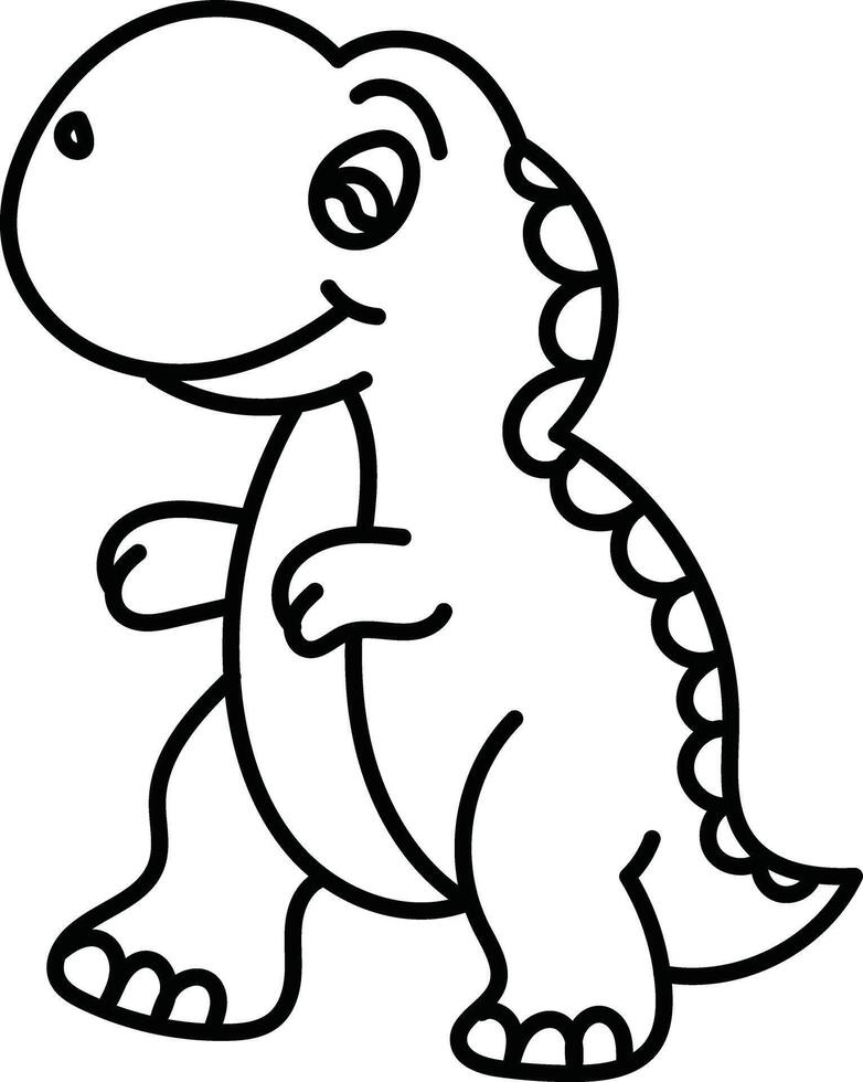 Printable Dinosaur Art for Childrens Learning Fun. vector