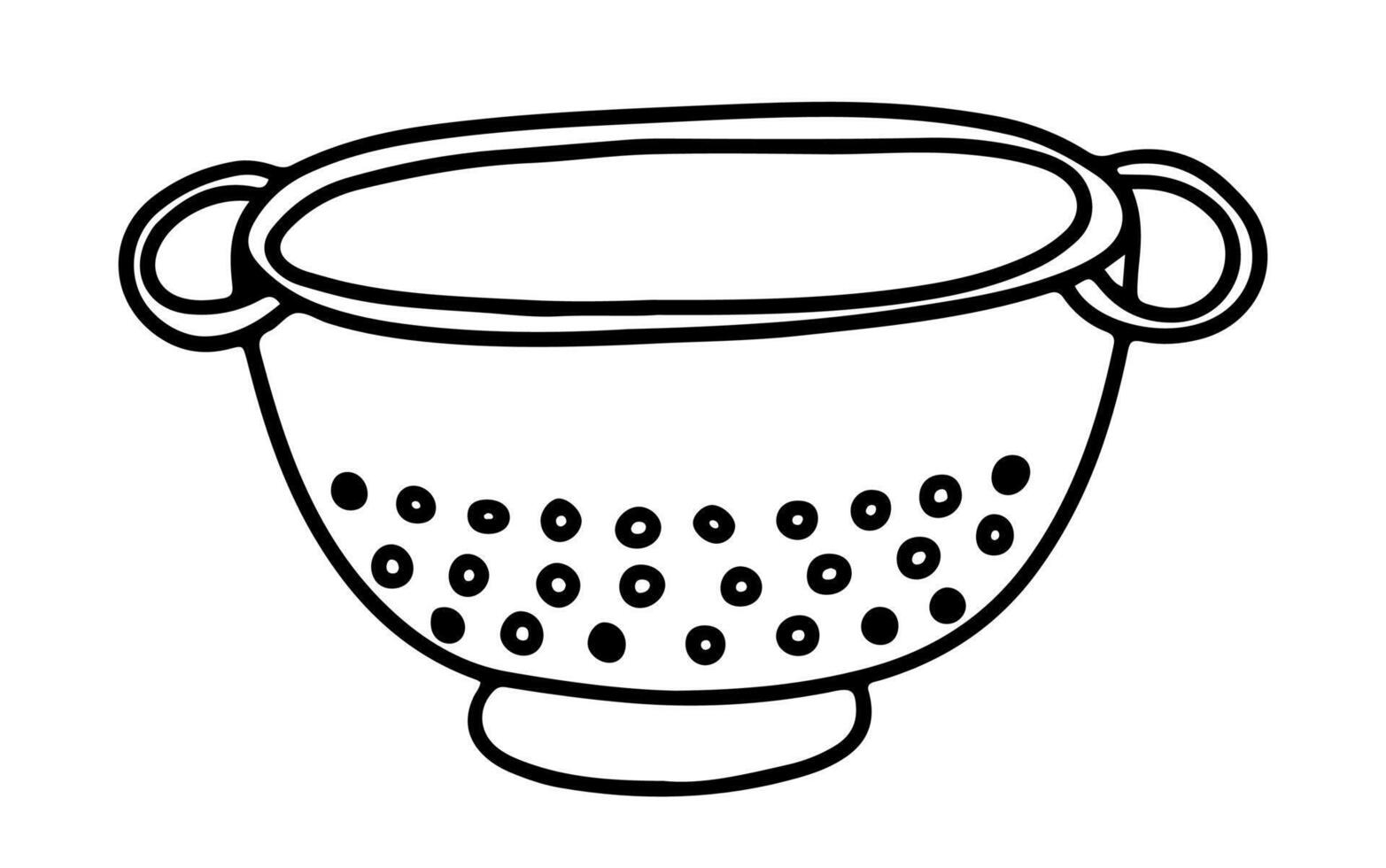 Hand drawn colander doodle illustration vector
