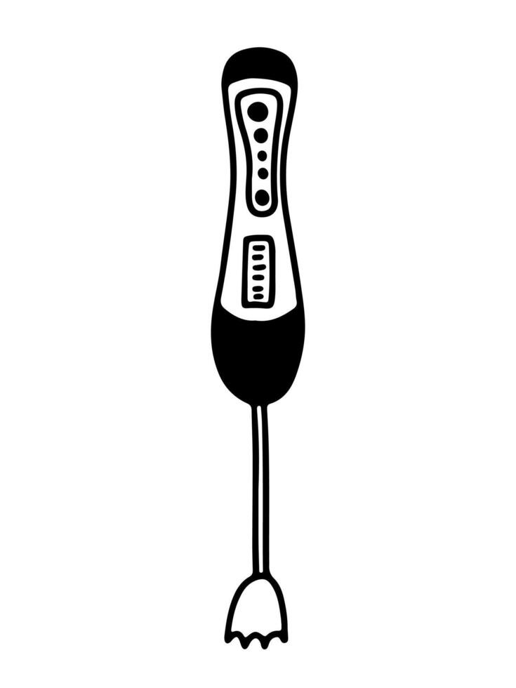 hand blender doodle illustration vector