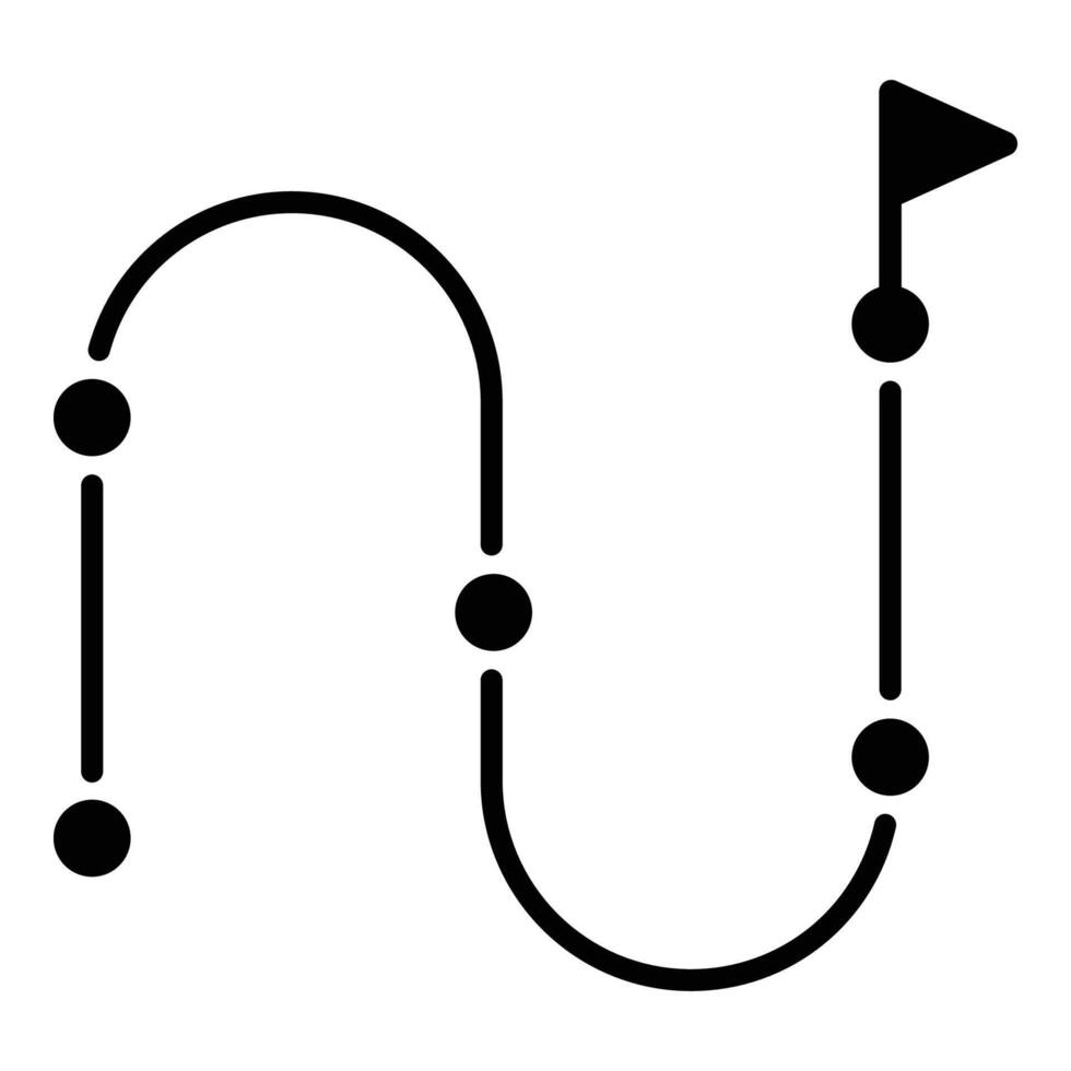 a route with checkpoint illustration vector