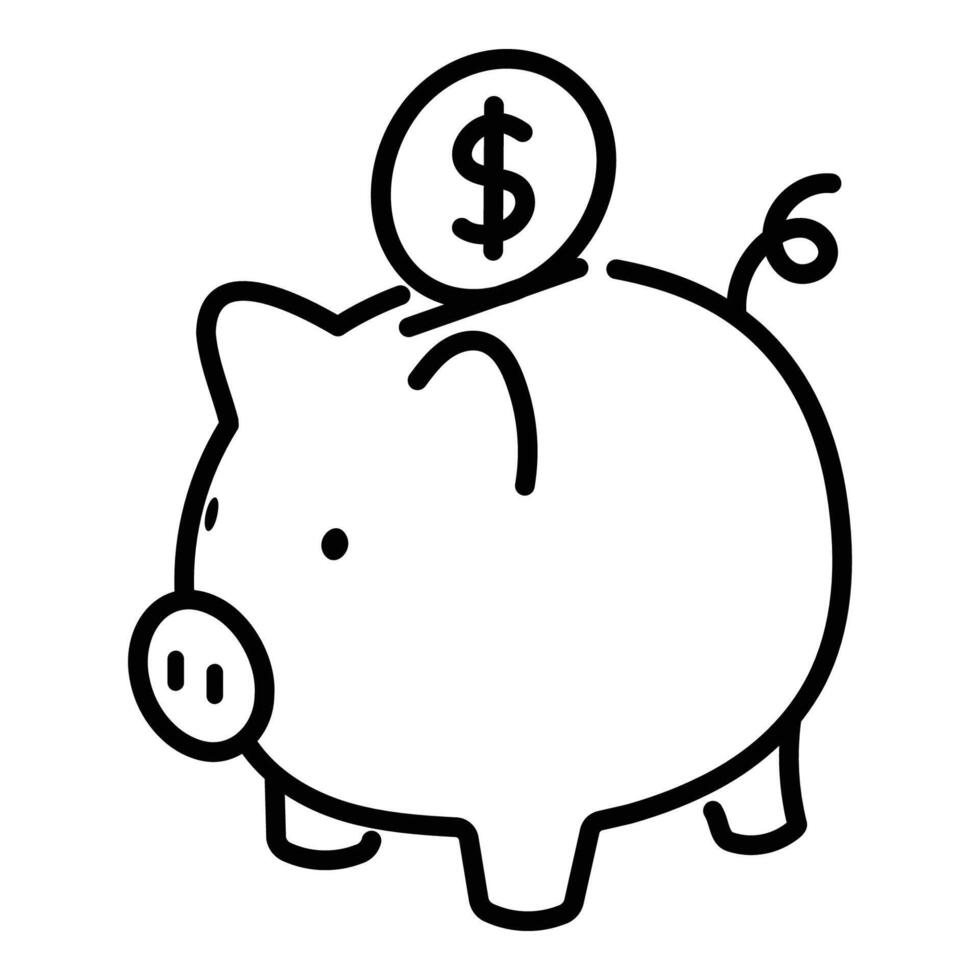 Piggy bank icon vector