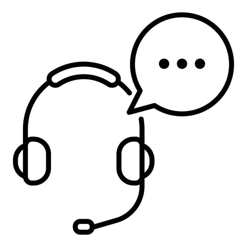 customer service hotline line icon vector