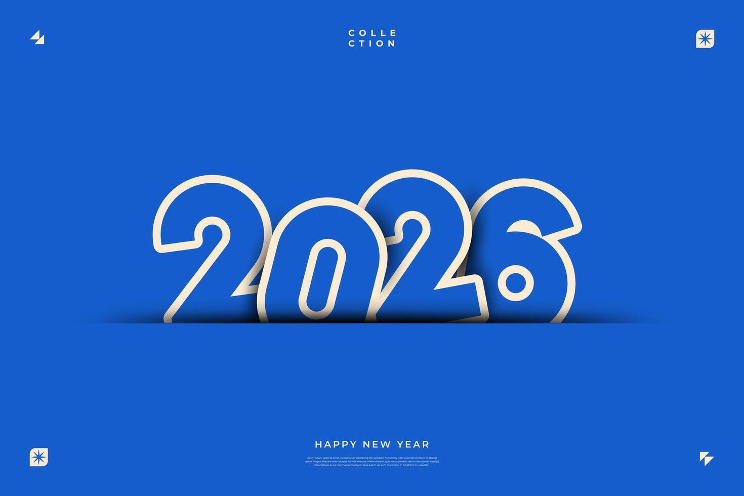 2026 Happy New Year Blue Design Modern Number Background vector